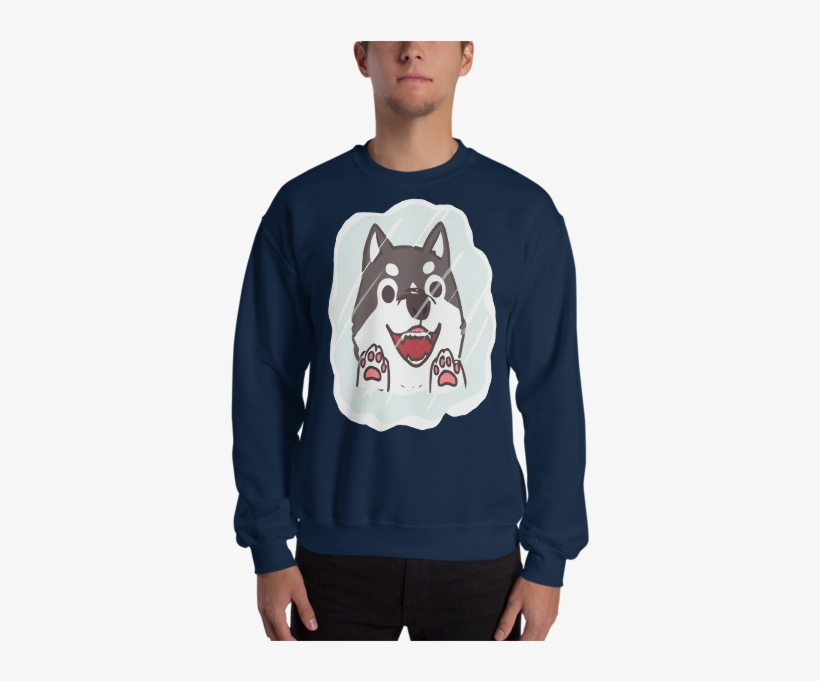 Siberian Husky Cute Cartoon Face Artwork Vectorize - Sweatshirt, transparent png #2401554