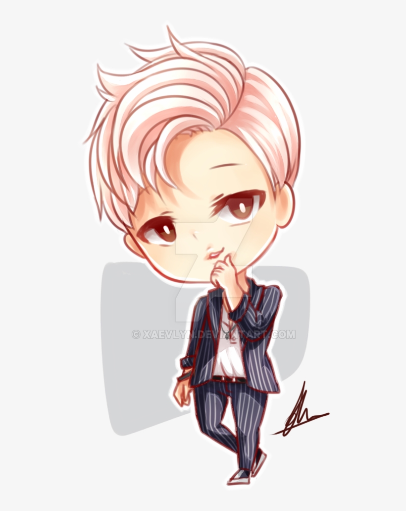 Rapmonster Chibi By Xaevlyn - Bts Chibi Rap Monster, transparent png #2401999