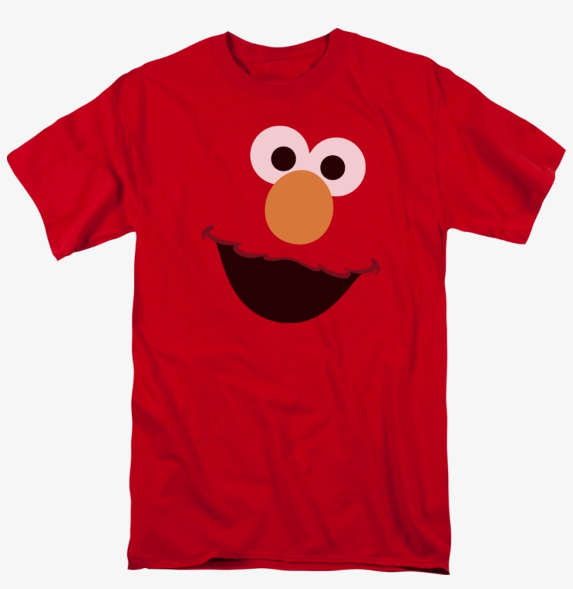 Big Elmo Face Sesame Street T-shirt - Elmo, transparent png #2402378