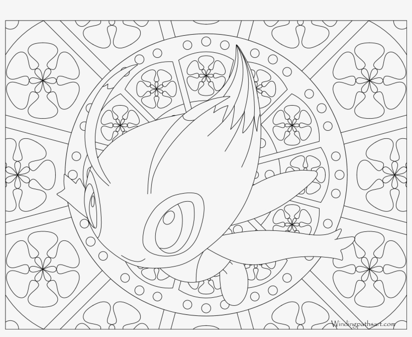 Celebi - Mandala Coloring Pages Pokemon Mew, transparent png #2403404