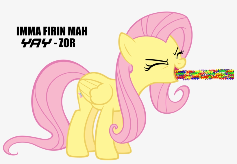 Caption, Eyes Closed, Female, Fluttershy, Flutteryay, - Imma Firin Mah Lazer Transparent Background, transparent png #2403778
