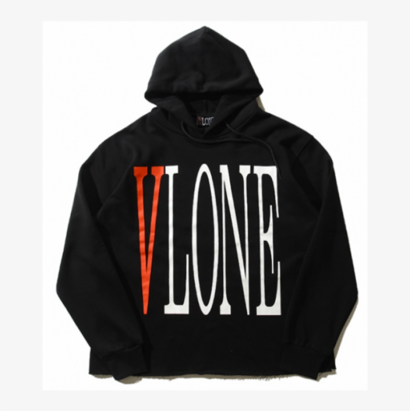 Vlone Logo Hooded Sweater Unisex - Vlone Black Red Hoodie, transparent png #2403802