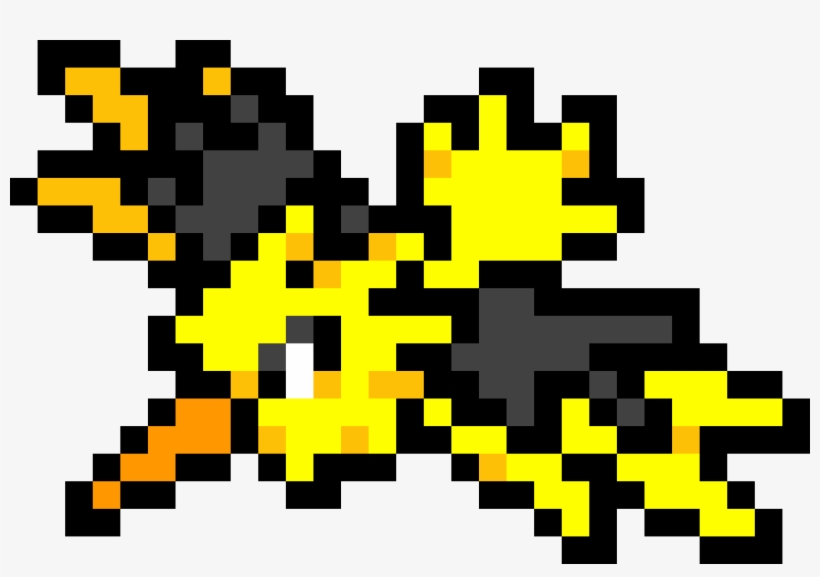 Zapdos - Pokemon Pixel Art Zapdos, transparent png #2405439