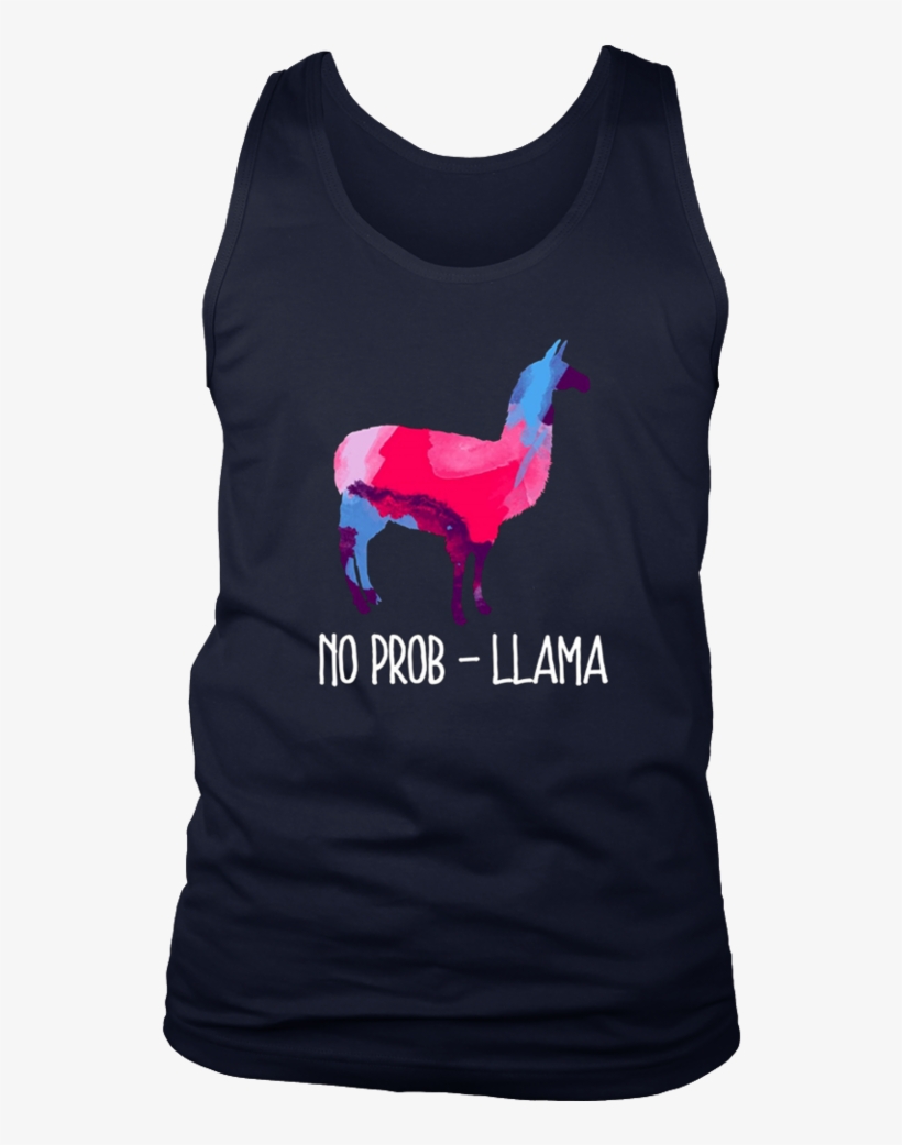 Llama T-shirt, No Prob Llamas Lovers Watercolor Shirt - T-shirt, transparent png #2406054