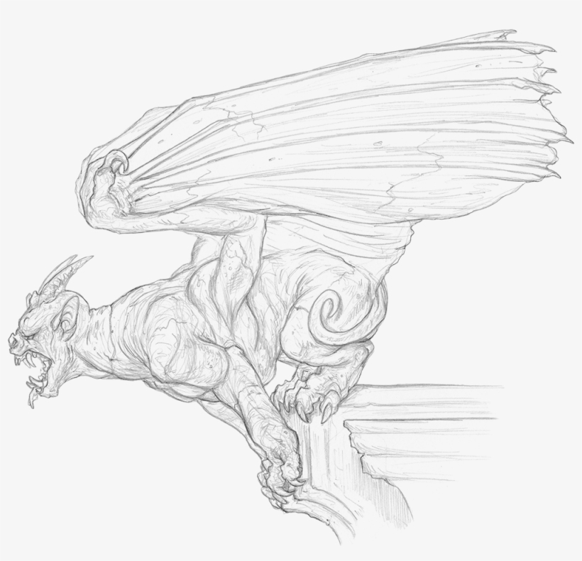 Gargoyle - Sketch, transparent png #2409761