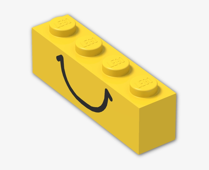 Brick 1 X 4 With Black Smile Pattern - Plastic, transparent png #2410230
