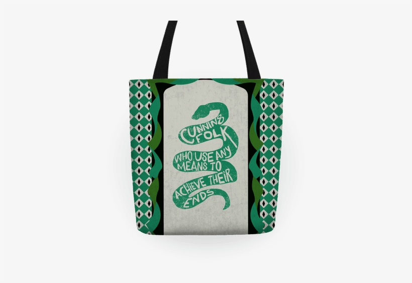 Cunning Folk Who Use Any Means To Achieve Their Ends - Slytherin Tote Bag, transparent png #2410502