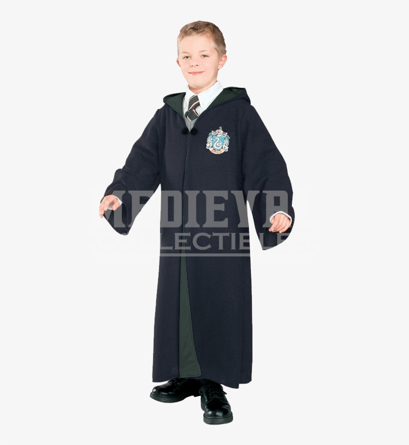 Child's Deluxe Slytherin Robe From Harry Potter - Harry Potter Slytherin Halloween Costumes, transparent png #2410861
