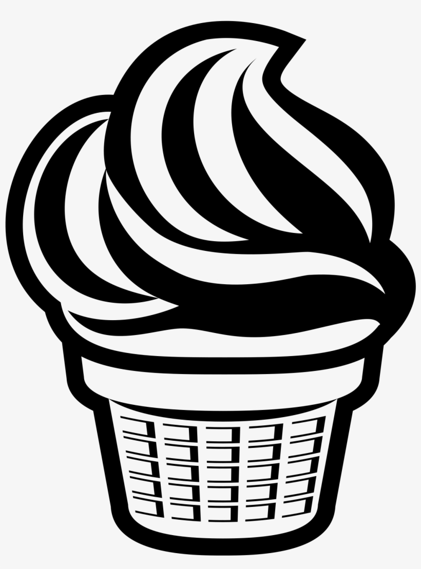 Open - Ice Cream Emoji Black And White, transparent png #2412941