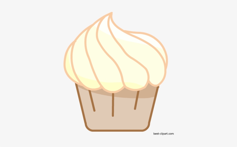 Free Plain Vanilla Cupcake Clipart - Cupcake, transparent png #2413118
