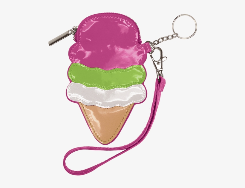 Ice Cream Cone Purse Key Chain - Donut Purse/key Chain, transparent png #2413142