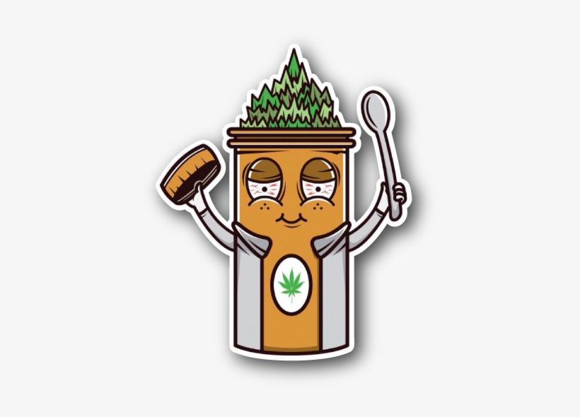 Nug Jar With Weed Vinyl Sticker - Cartoon, transparent png #2413757