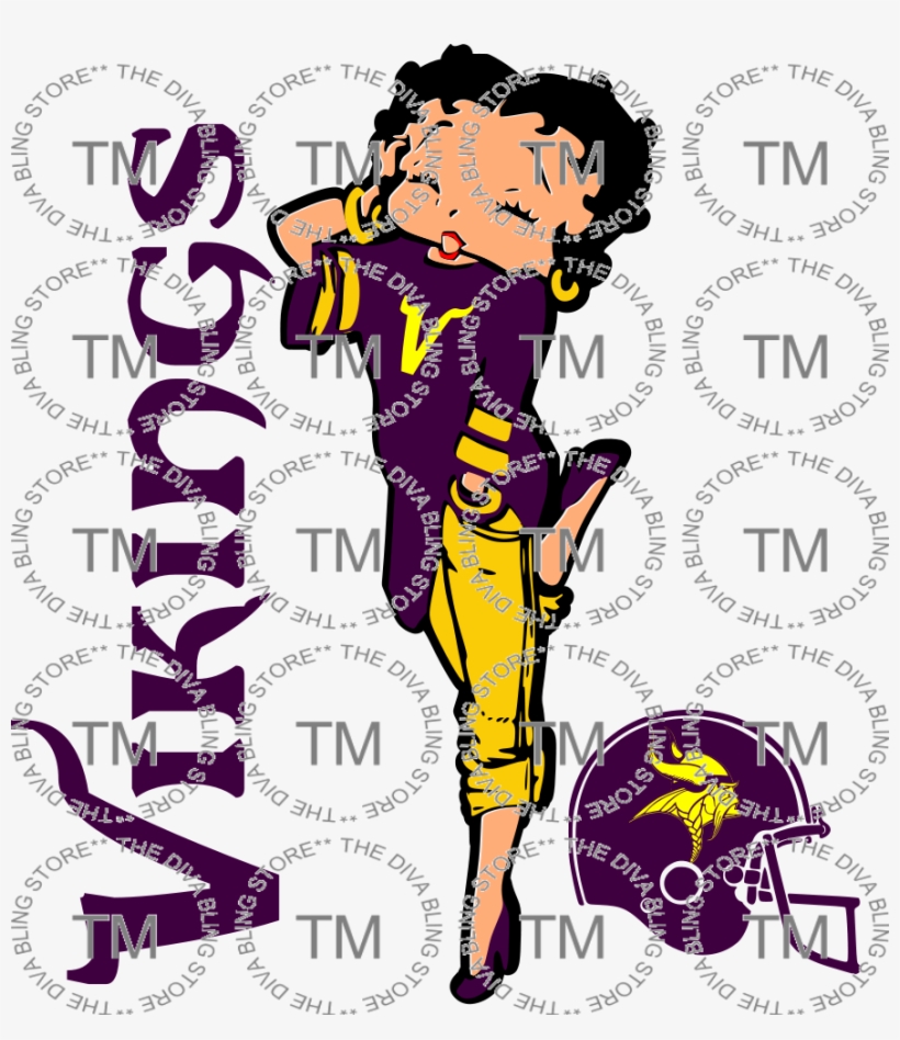 Image Of Betty Boop Vikings Svg File - Minnesota Vikings, transparent png #2414681