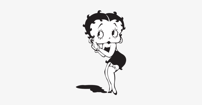 Betty Boop Vector - Black And White Betty Boop, transparent png #2414956