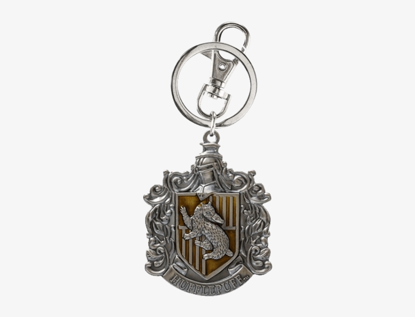 Hufflepuff Crest Keychain - Harry Potter Hufflepuff Crest Pewter Key Chain, transparent png #2415235