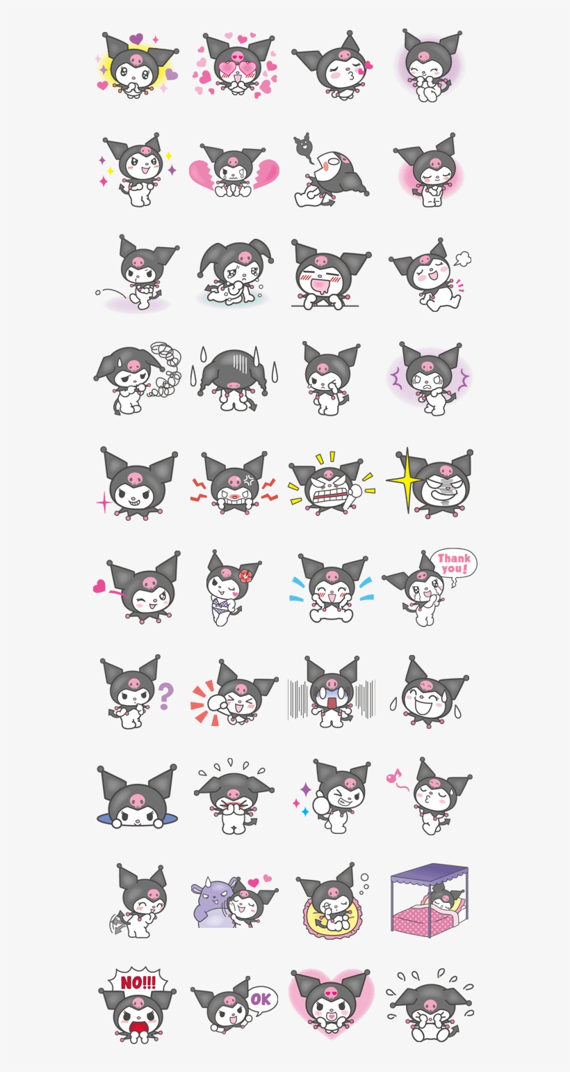 Kuromi By Sanrio - Kuromi Line Stickers, transparent png #2416087