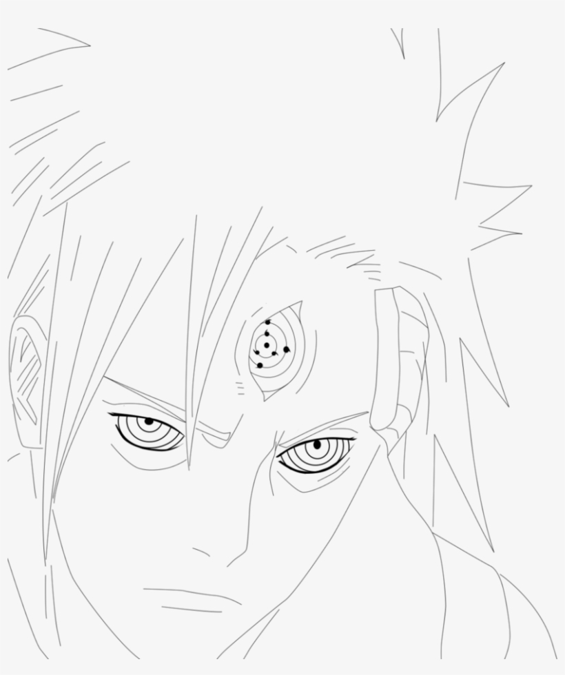 Uchiha Madara Kaguya Epic Face - Line Art, transparent png #2416828