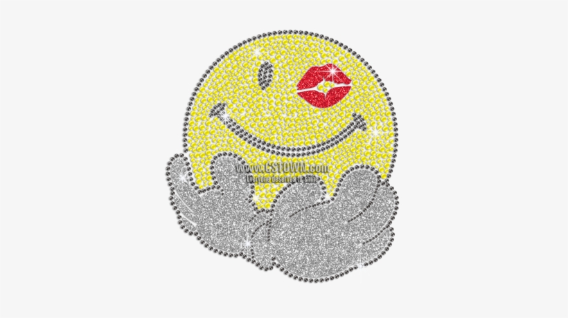 Cute Emoji Iron-on Rhinestud Glitter Transfer - Iron-on, transparent png #2416967