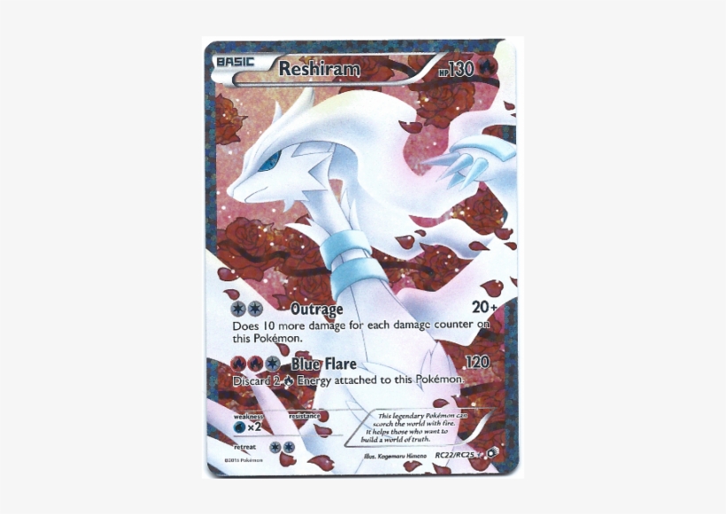 Reshiram Full Art Pokemon Card Bw Legendary Treasures, transparent png #2417199