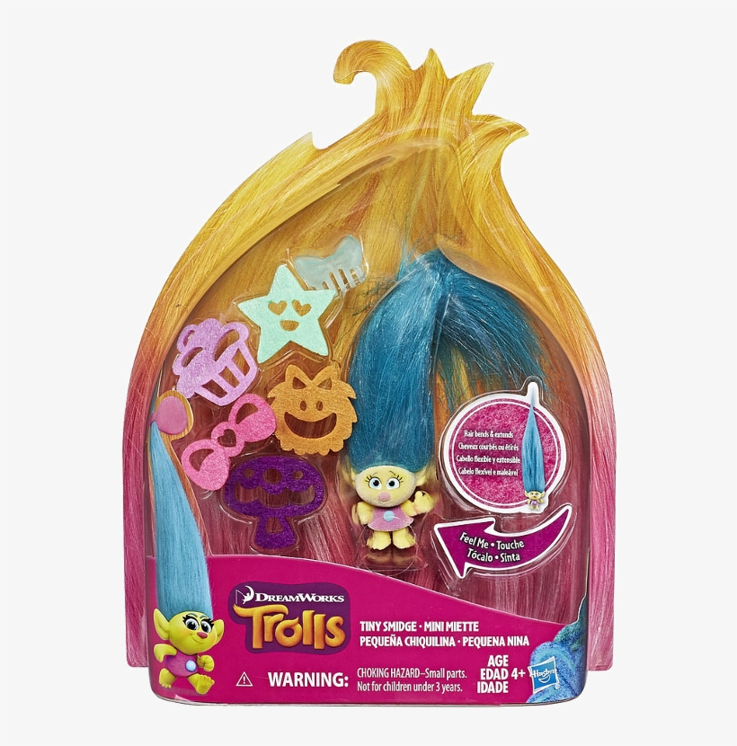 Buy Action Figure Hasbro Trolls Hair Raising Tiny Smidge - Dreamworks Trolls Hair Raising Doll - Tiny Smidge, transparent png #2417430
