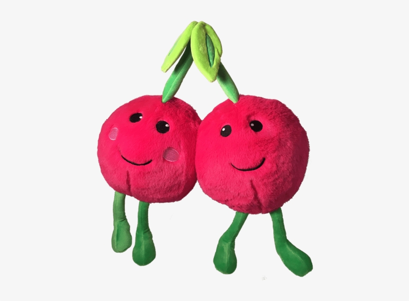 Cherries Bff Embroidered Pillow Set - Stuffed Toy, transparent png #2417850