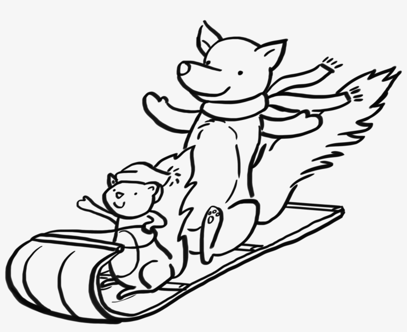Animals On Sled - Sled, transparent png #2418562