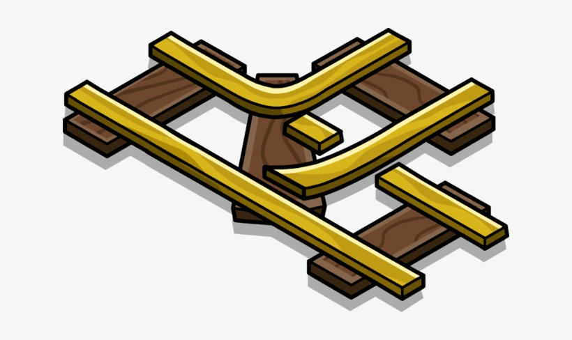 Gold Railroad Intersection Sprite 002 - Wiki, transparent png #2418622