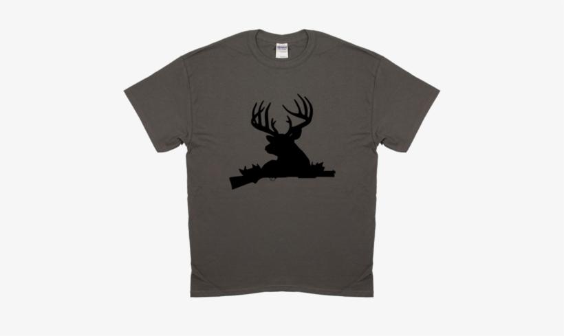 Shotgun Deer Silhouette Hunting T-shirt - Removable Elk Sticker Deer Wallpaper Art Decor Mural, transparent png #2419264