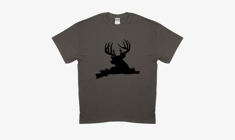 Shotgun Deer Silhouette Hunting T-shirt - Removable Elk Sticker Deer Wallpaper Art Decor Mural, transparent png #2419264