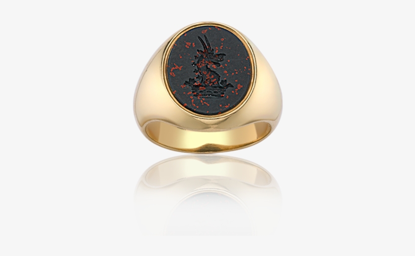 Blood Stone Gold Seal Engraved Signet Ring - Stone Engraved Signet Rings, transparent png #2419435