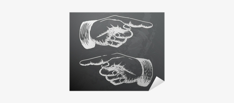 Vector Retro Vintage Pointing Hand Drawing Poster • - Drawing, transparent png #2419530