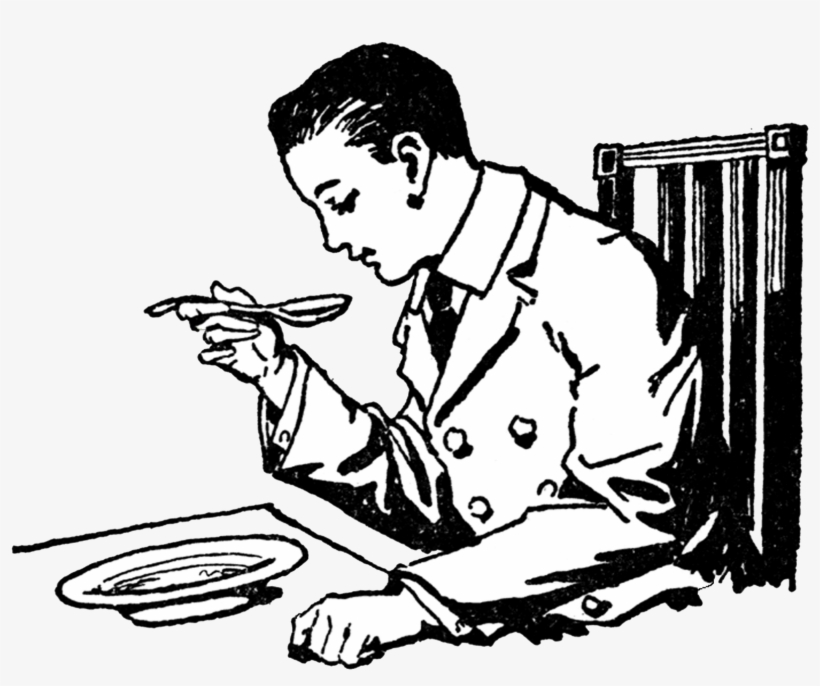 {click To Download/save Png Image} The Above Image - Drawing Of A Man Eating, transparent png #2420009