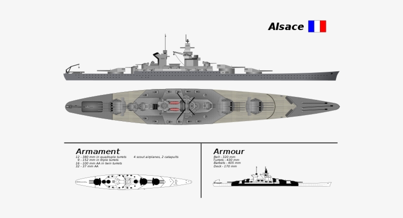 Battleship Drawing Fictional - Alsace Class Battleship, transparent png #2420495
