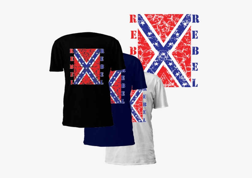 Rebel Confederate Flag T-shirt - He Leads Me Beside Still Waters, transparent png #2420985