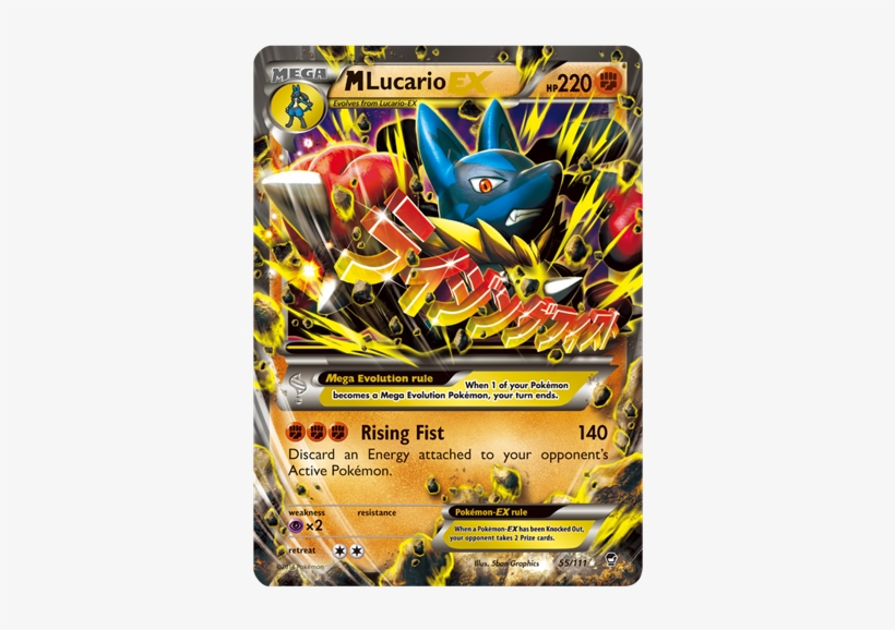 Containing More Than 110 New Cards, Xy Furious Firsts - Lucario Mega Evolution Card, transparent png #2421155