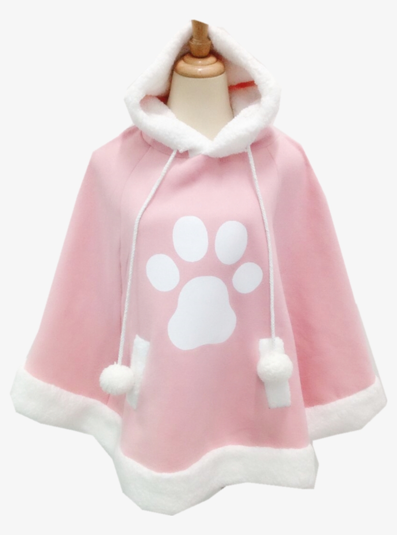 Kawaii Cat Hoodie Cloak Cape Sp168284 - Hoodie, transparent png #2421221