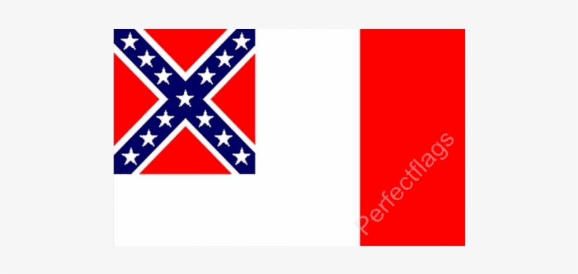3rd Confederate Flag - Mississippi State Flag, transparent png #2421676