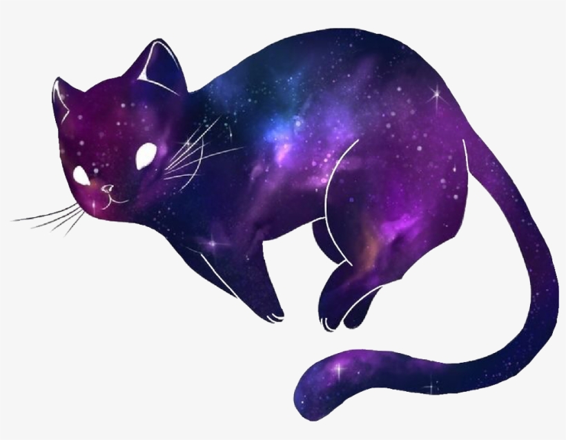 Cat Kawaii Galaxy Cute Spacefreetoedit Clip Art Download - Kawaii Galaxy Cat, transparent png #2421706