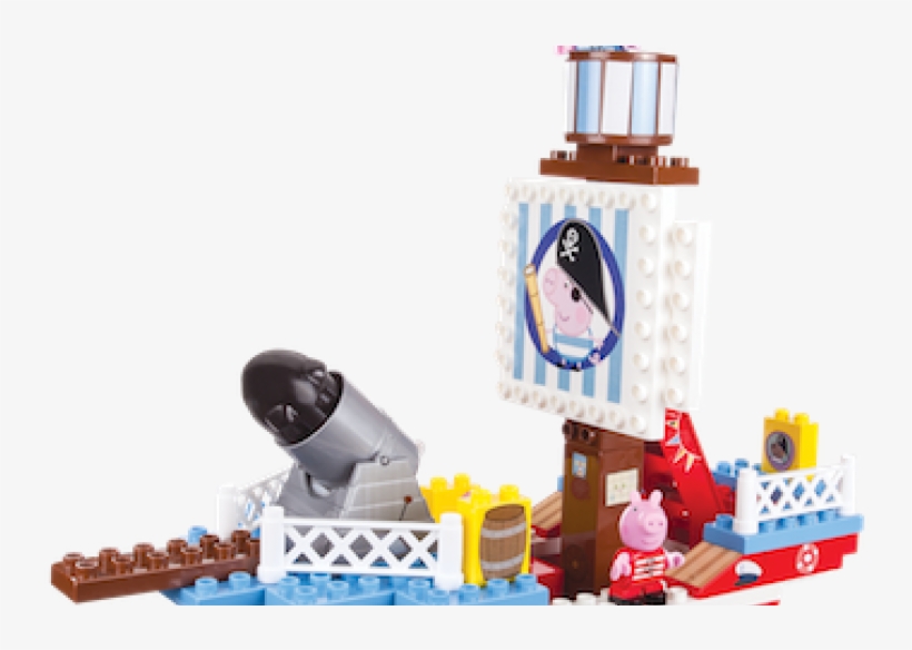 Peppaadds10151 - Jazwares Peppa Pig's Pirate Ship Construction Set, transparent png #2421761