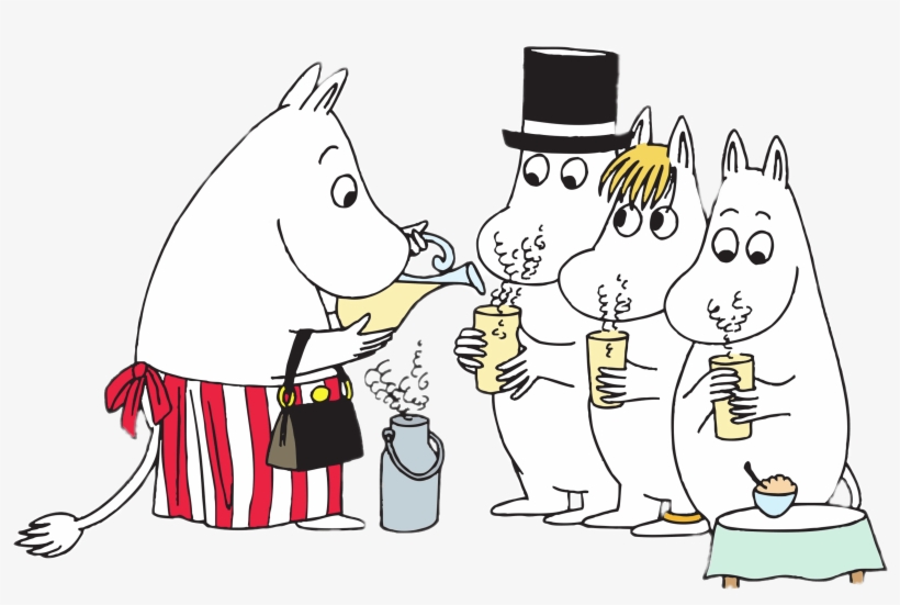 Moomin Family Drinking - Moomins Drinking, transparent png #2422675