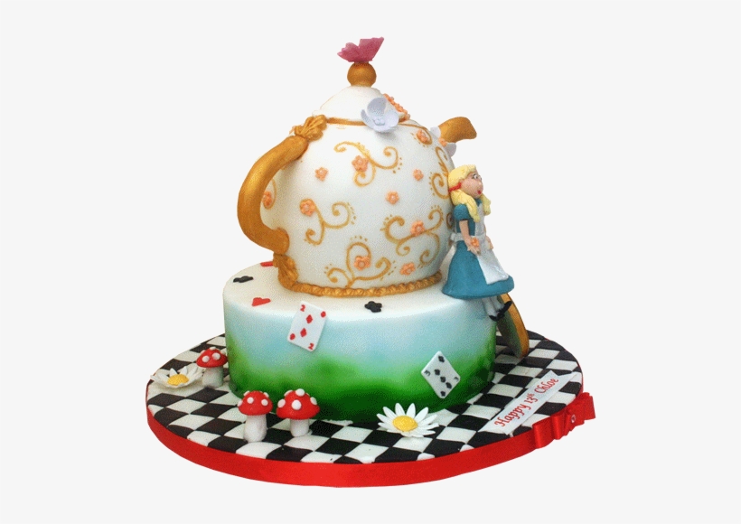 Disneys Alice In Wonderland - Alice In Wonderland Madhatter Cake, transparent png #2423202
