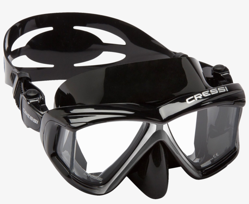 Diving Mask Png Transparent Image - Cressi Pano 4 (black-silver), transparent png #2423482