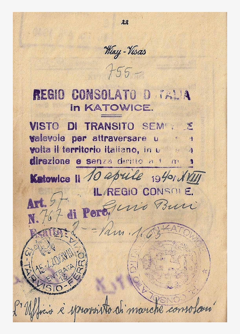 Ww2 Life-saving Visa - Ww2 Exit Visas, transparent png #2423808