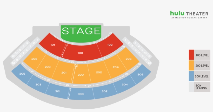 Hulu Theater Seating Concerts/family Shows/theatricals - Hulu Theater Seating Chart, transparent png #2424251