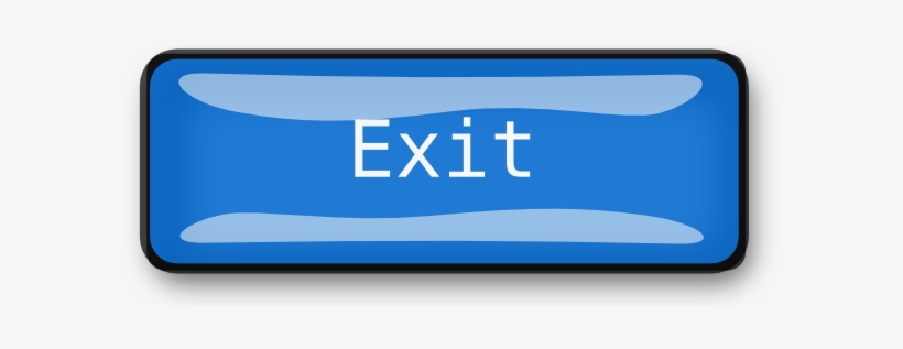 Exit Clipart Exit Button - Exit Button Blue Png, transparent png #2424631