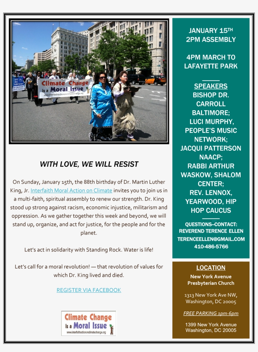 Interfaith Moral Action On Climate Mlk, Jr - Brochure, transparent png #2435931