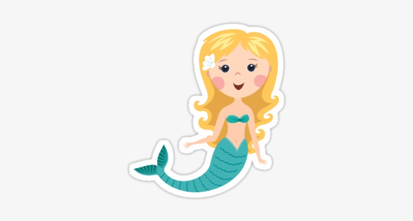 "cute Blond Cartoon Mermaid Stickers" Stickers By Mheadesign, transparent png #2436640