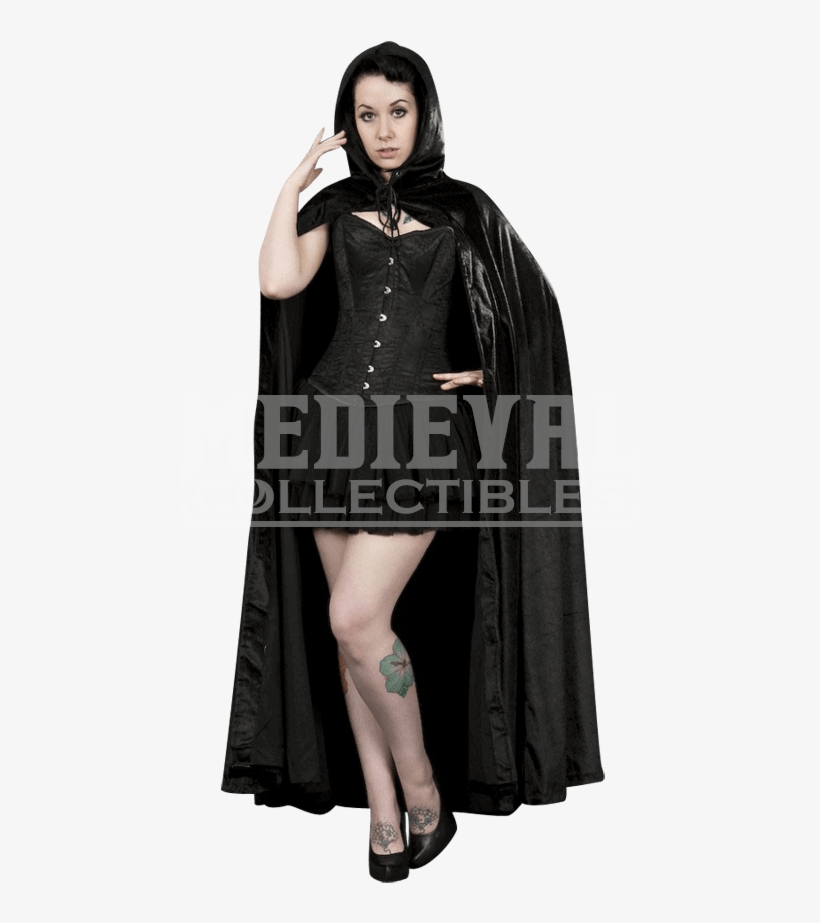 Black Velvet Hooded Cape - Goth Subculture, transparent png #2438789