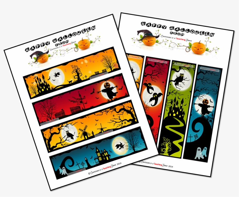 On A Fun Note, Here Are Some Halloween Bookmarks For - Teacher, transparent png #2439593