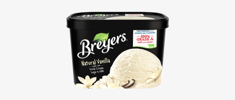 Breyers Ice Cream Natural Vanilla 48 Oz - Breyers Strawberry Ice Cream, transparent png #2440316